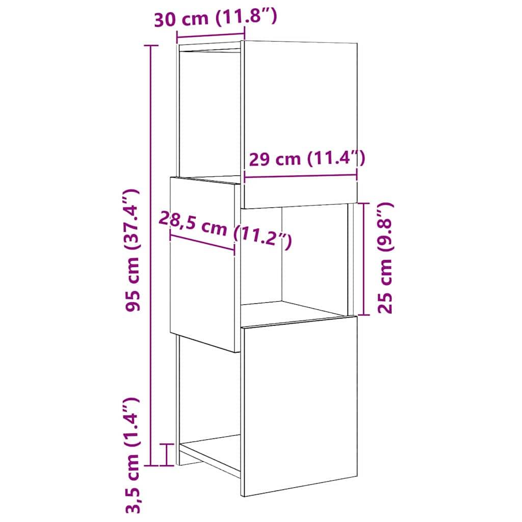 vidaXL Eckschrank Geräucherte Eiche 30,5x30x95cm Holzwerkstoff