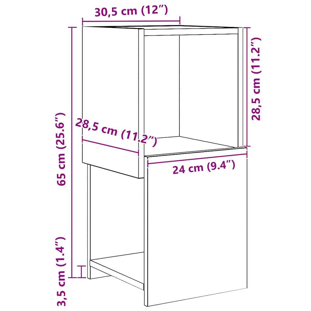 vidaXL Eckschrank Graues Sonoma 30,5x30x65cm Holzwerkstoff
