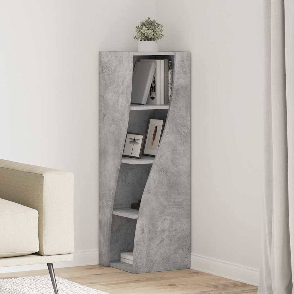 vidaXL Eckschrank Beton Grau 32x32x102cm Holzwerkstoff