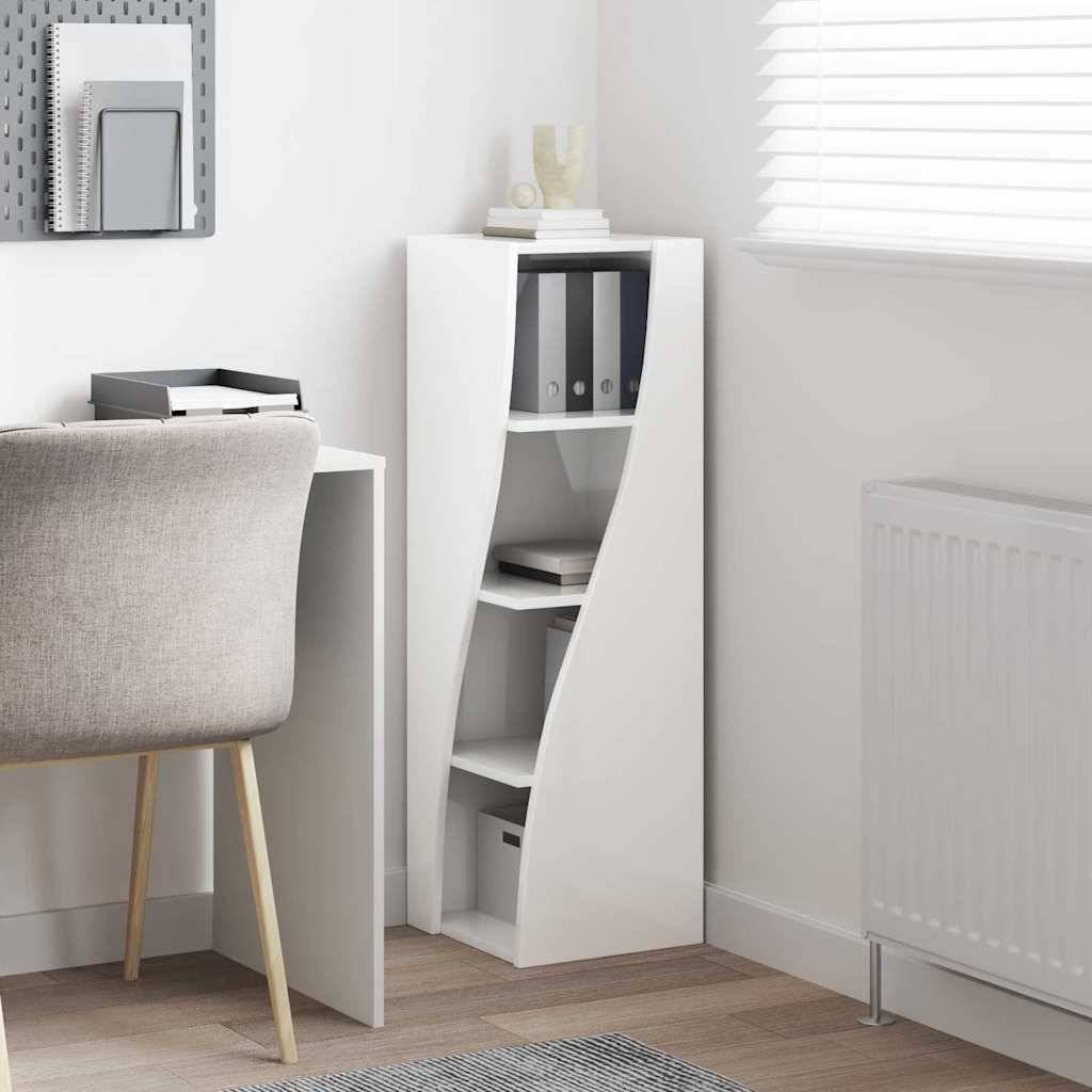 vidaXL Eckschrank Hochglanz Weiß 32x32x102cm Holzwerkstoff