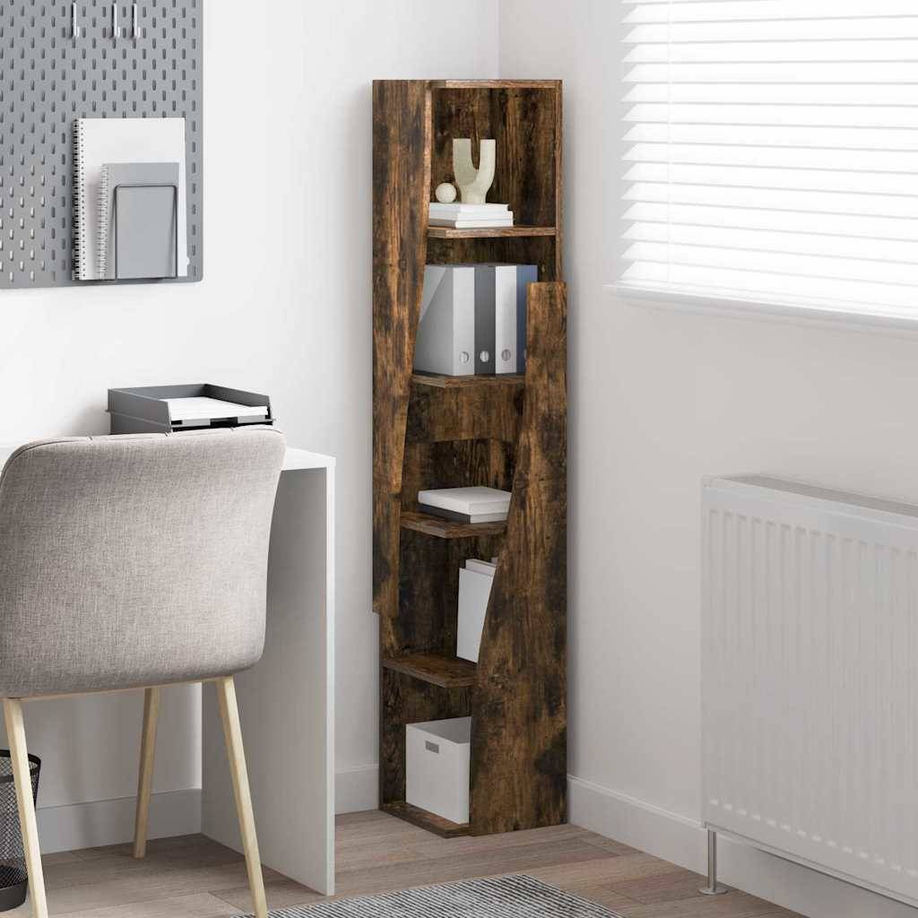 vidaXL Eckschrank Geräucherte Eiche 27,5x27x140cm Holzwerkstoff