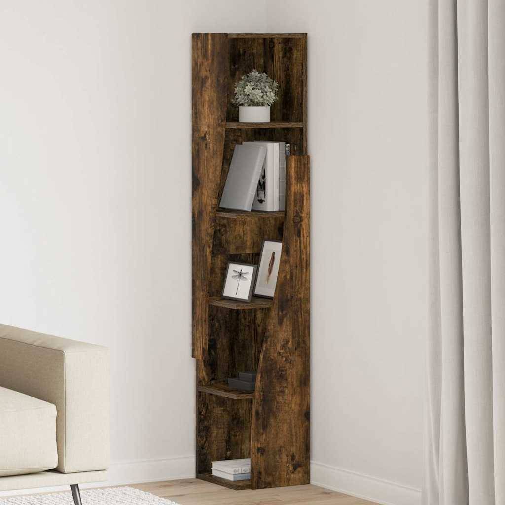 vidaXL Eckschrank Geräucherte Eiche 27,5x27x140cm Holzwerkstoff