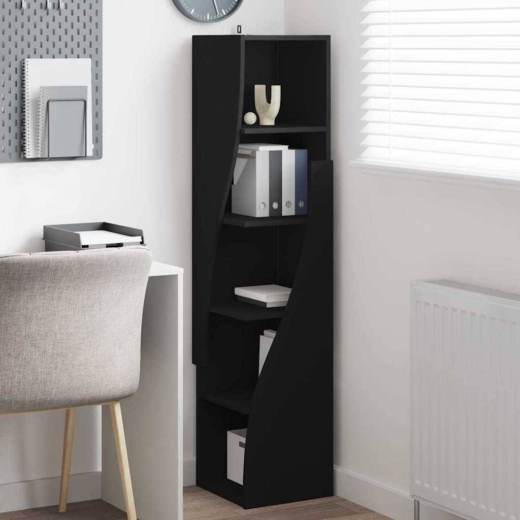 vidaXL Eckschrank Schwarz 32x32x140cm Holzwerkstoff