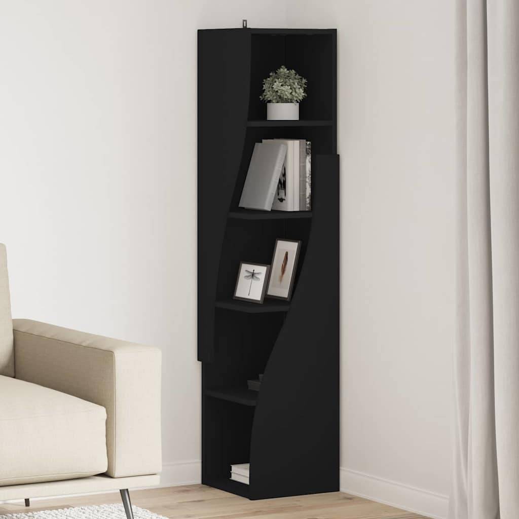 vidaXL Eckschrank Schwarz 32x32x140cm Holzwerkstoff