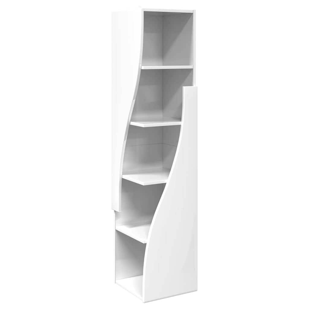 vidaXL Eckschrank Hochglanz Weiß 32x32x140cm Holzwerkstoff