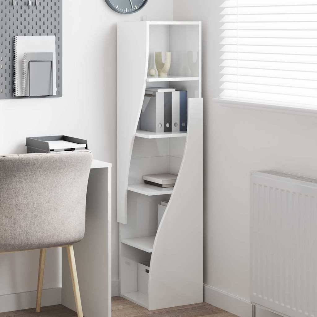 vidaXL Eckschrank Hochglanz Weiß 32x32x140cm Holzwerkstoff