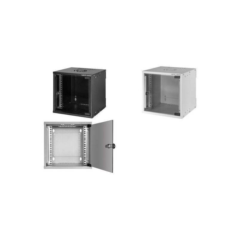 LogiLink 10" Wandgehäuse SoHo, montiert, 9 HE, lichtgrau