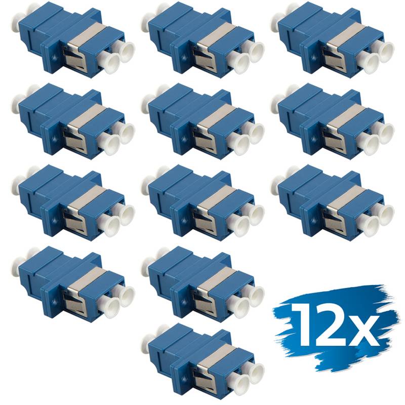LogiLink LWL Kupplung-Set, 2x LC-Duplex, OS2, blau