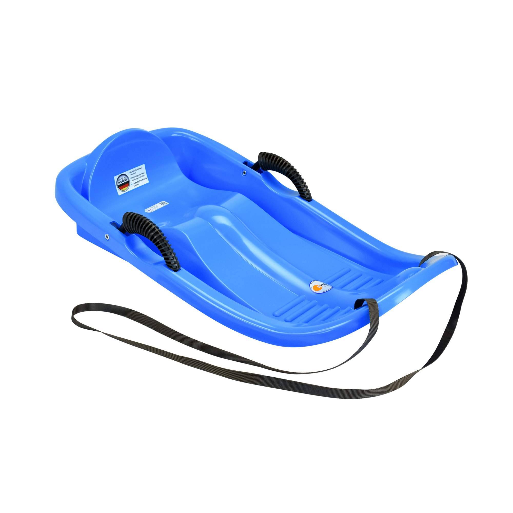 KHW | Rodelschlitten | robust & langlebig | Maße: 96x54x20 cm | Farbe: Blau | ideal für winterlichen Spaß