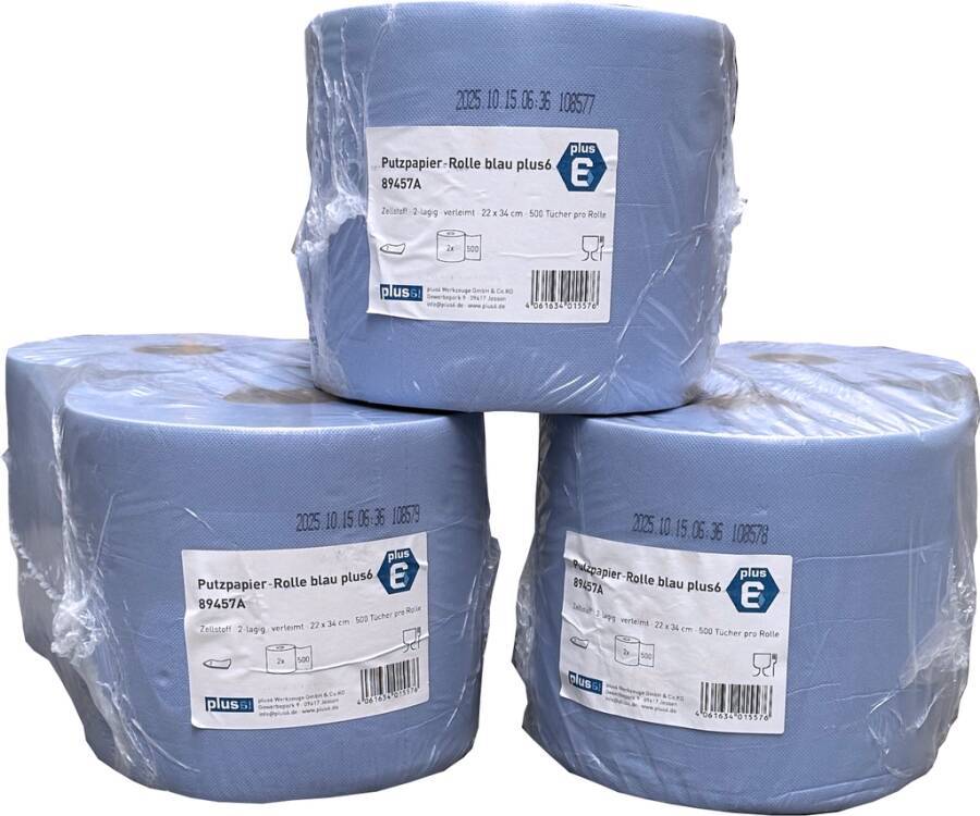 Putzpapier K-Rolle blau Premium 89457A Blattmaß 22x34 cm Lagen 2 Ausführung verleimt Blatt 500 pro Rll