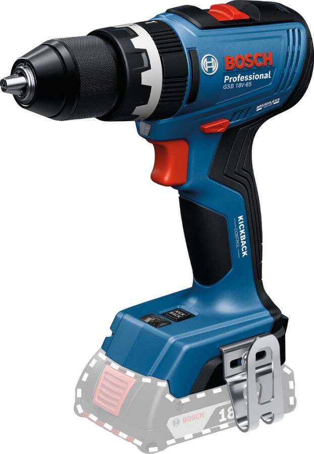 Eine blaue und schwarze kabellose Bohrmaschine mit der Aufschrift 