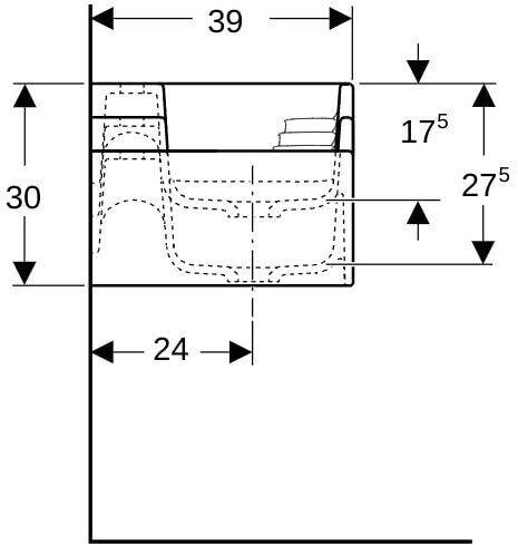 Geberit Spiel- u Waschlandschaft Bambini Version L 1400x300x390mm weiß