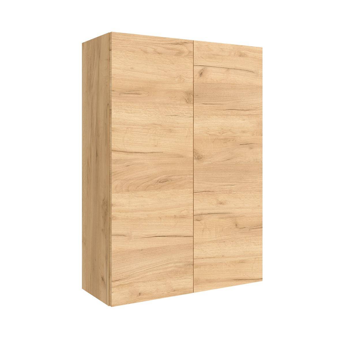 Helleiches Zweitüriges Kleiderschrank auf weißem Hintergrund.