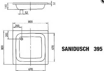 Kaldewei Sanidusch Brausewanne 800x800x140mm weiß