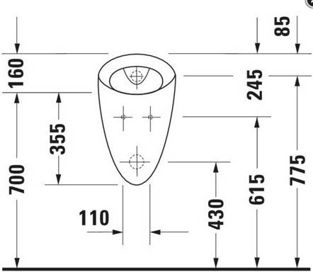 Duravit Absaug-Urinal Starck 1 o. Fliege Ausführung ohne Deckel weiß