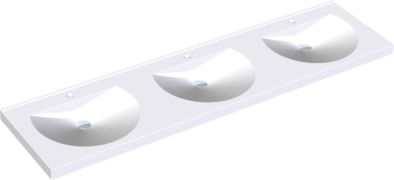 Eine weiße, gewinkelte LED-Leuchte mit zwei gewölbten Abdeckungen ist auf einem schwarzen Hintergrund platziert.