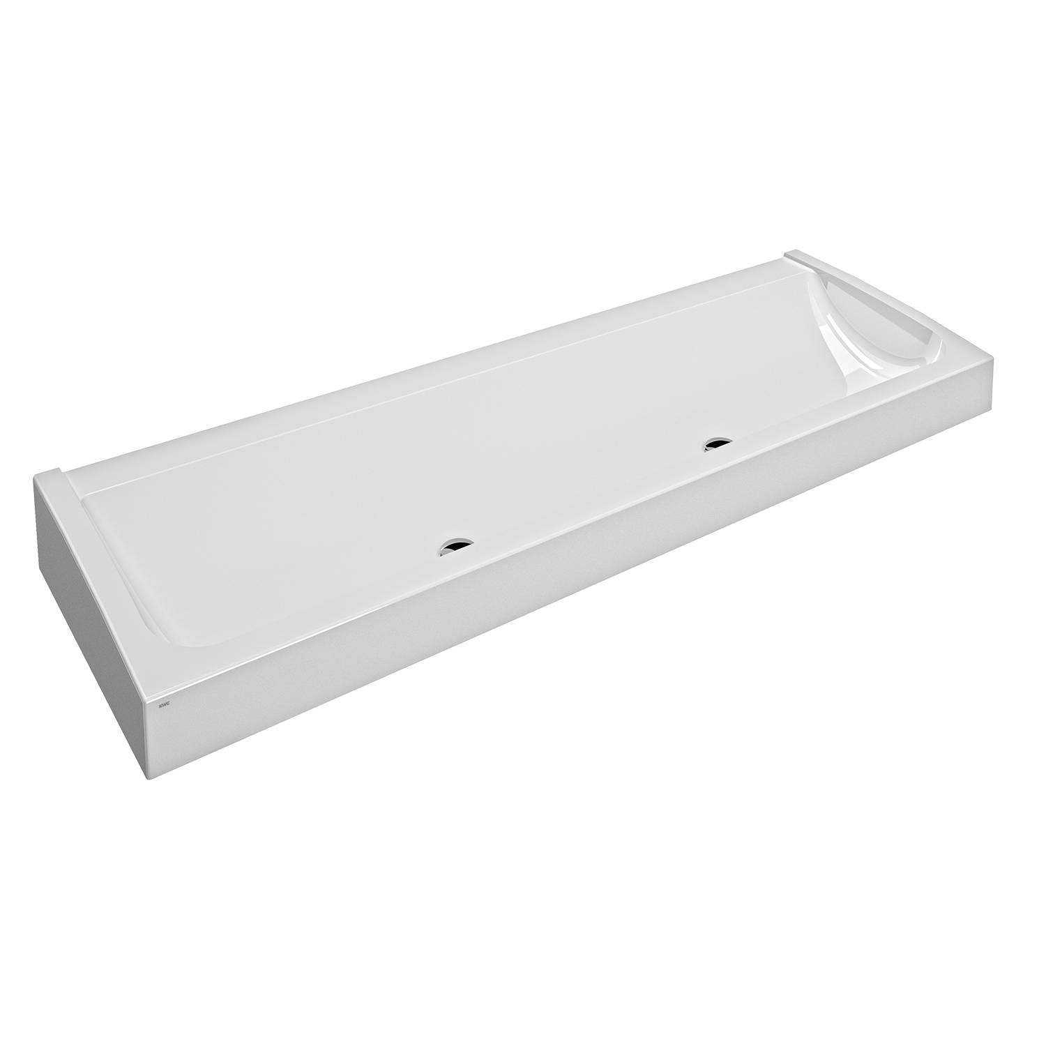 KWC AR Waschrinne, FUTURA exklusiv, MIRANIT, 2100x170x570 mm, 2 Ablaufventile