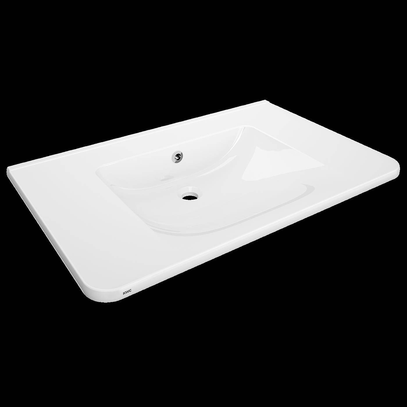 KWC Einzelwaschtisch, MEDCARE, MIRANIT, 850x150x550 mm, Weiß, Überlauf