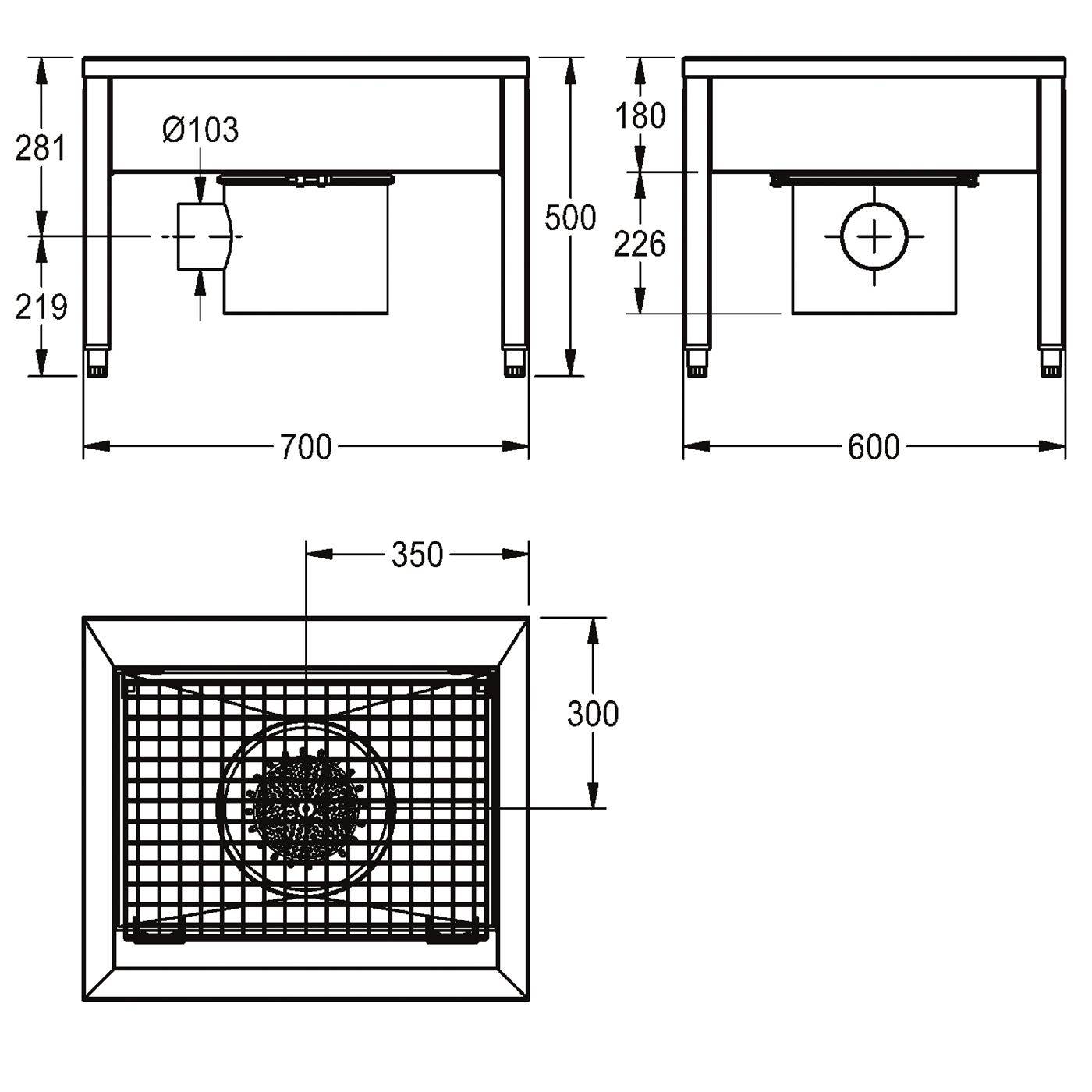 KWC Stiefelreinigungsanl, SIRIUS, Edst, 700x500x600 mm, 1 Reinigungsplatz