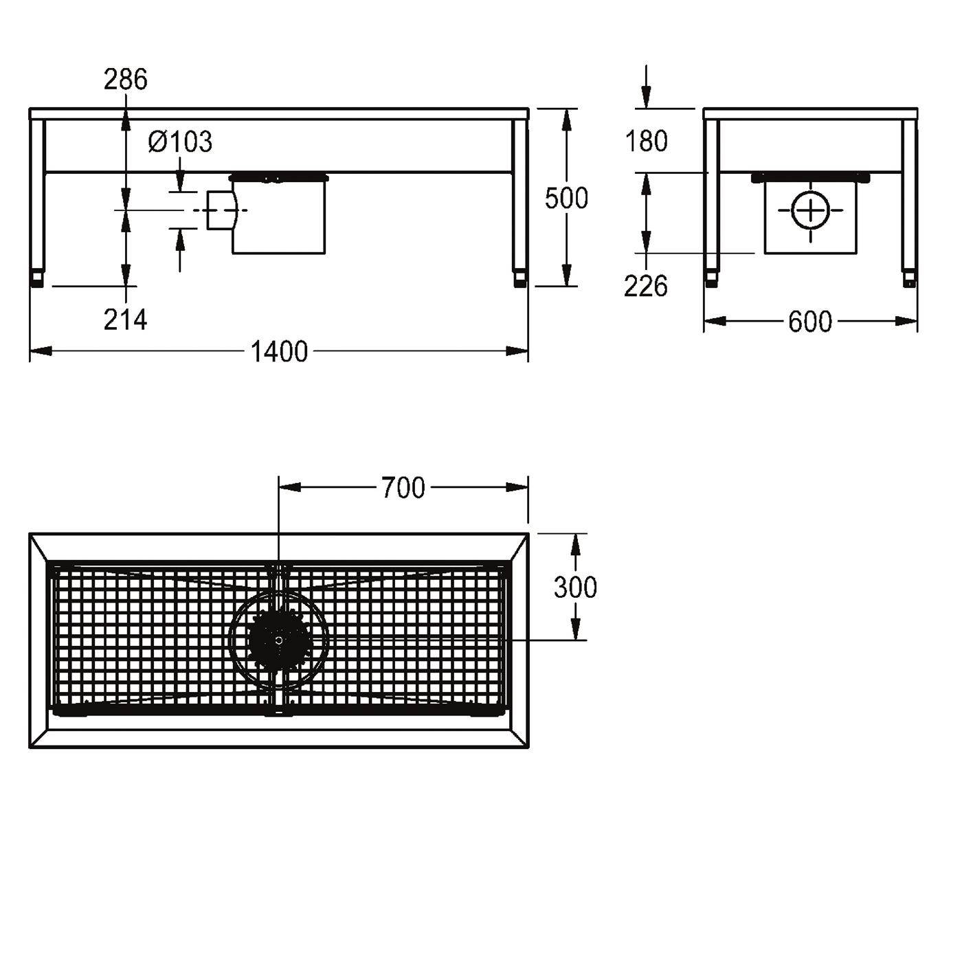 KWC Stiefelreinigungsanl, SIRIUS, Edst, 1400x500x600 mm, 2 Reinigungsplätze