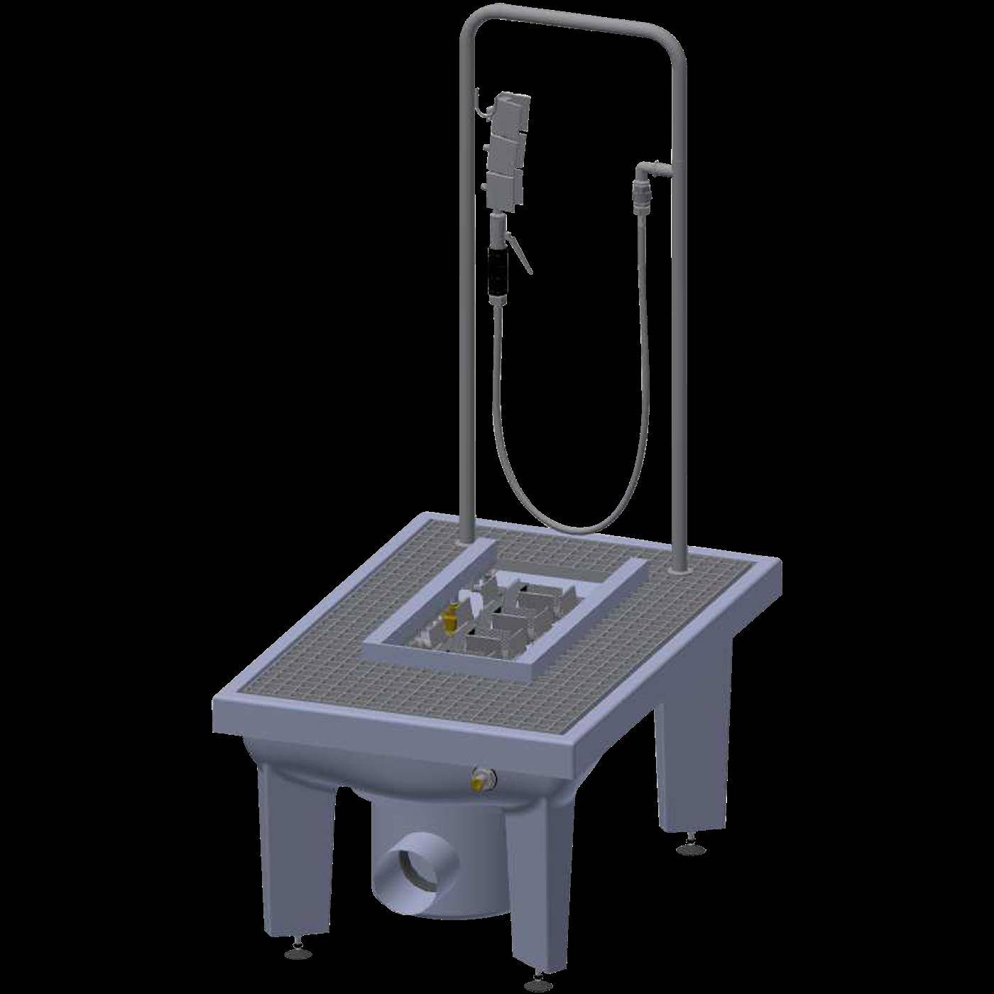 KWC Stiefelreinigungsanlage, SIRIUS, 600x450x900 mm, Schlammfang, Siphon