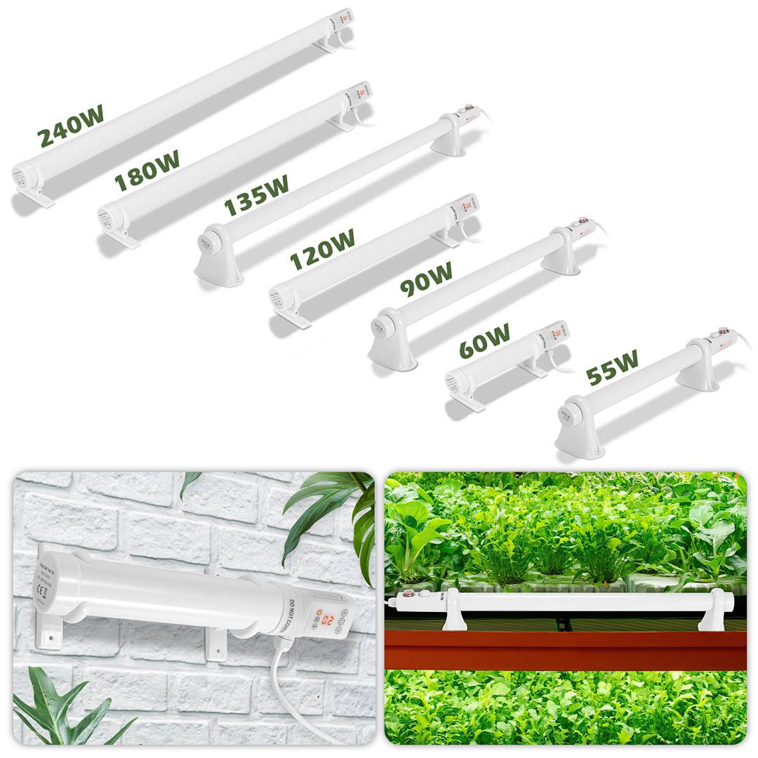 Elektrische Gewächshausheizung 120W Heizstab Stabheizung für Gewächshäuser Frostwächter 64 cm IP44