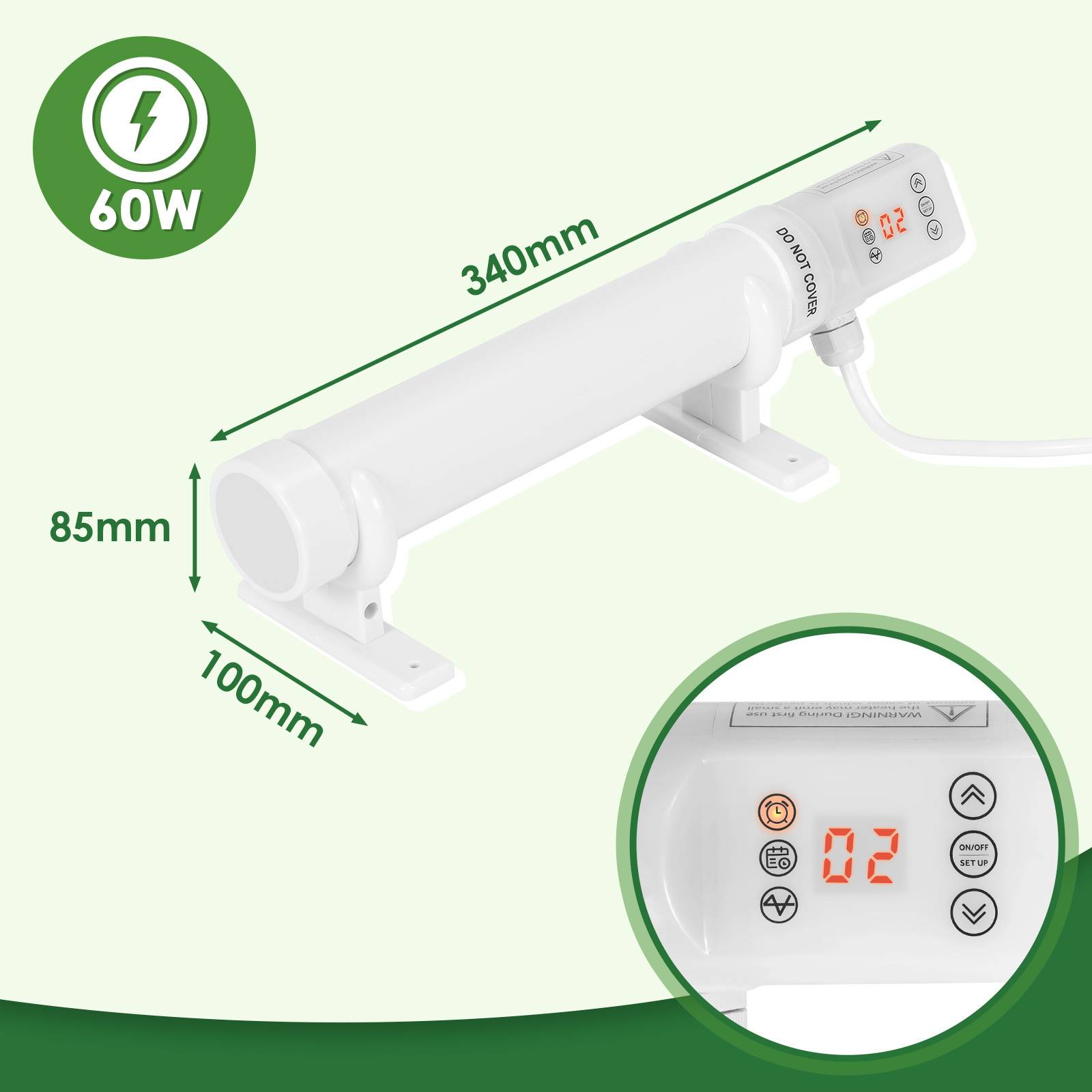 Gewächshausheizung Heizrohr Heizung Elektrische Stabheizung Bio 55W-240W