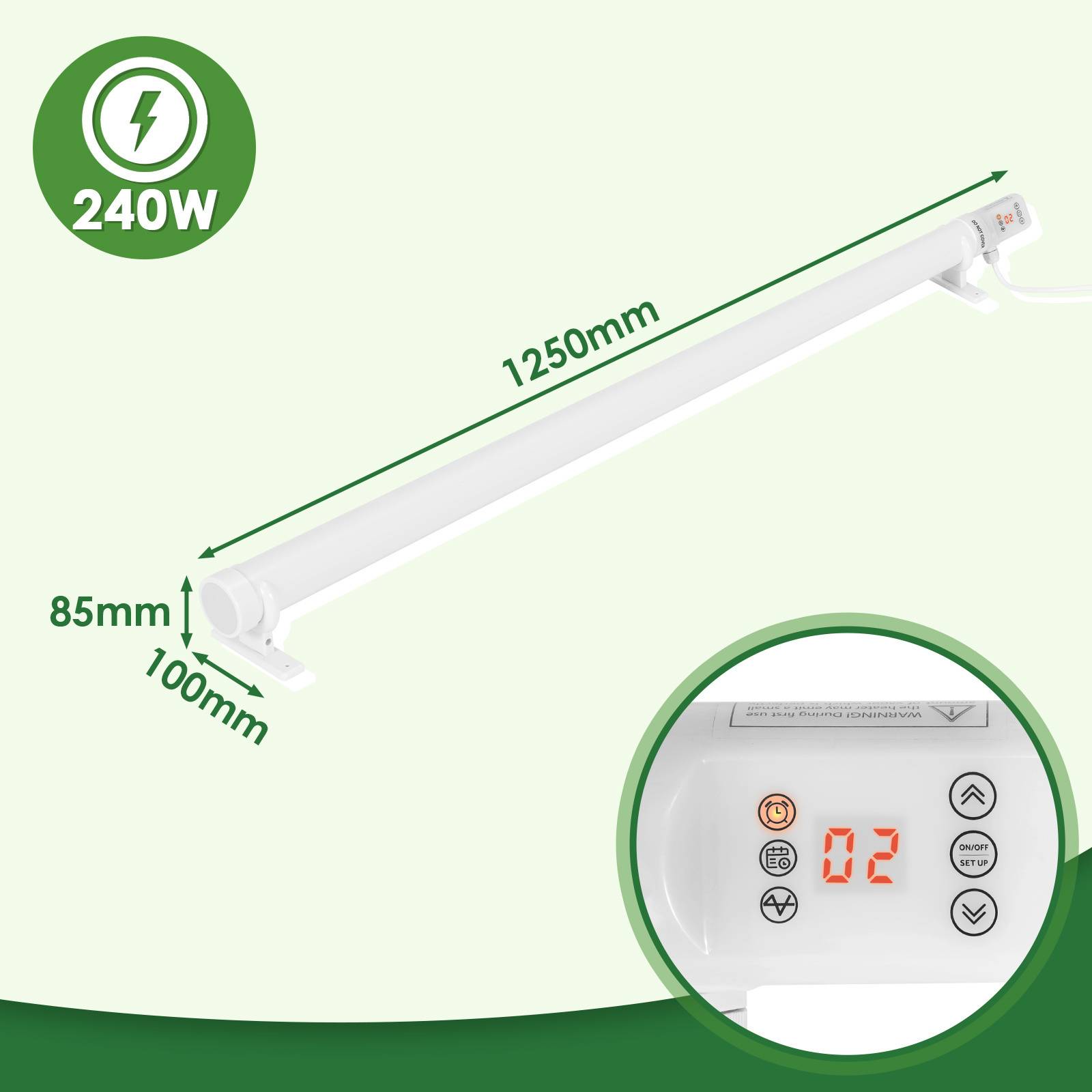 Gewächshausheizung Heizrohr Heizung Elektrische Stabheizung Bio 55W-240W
