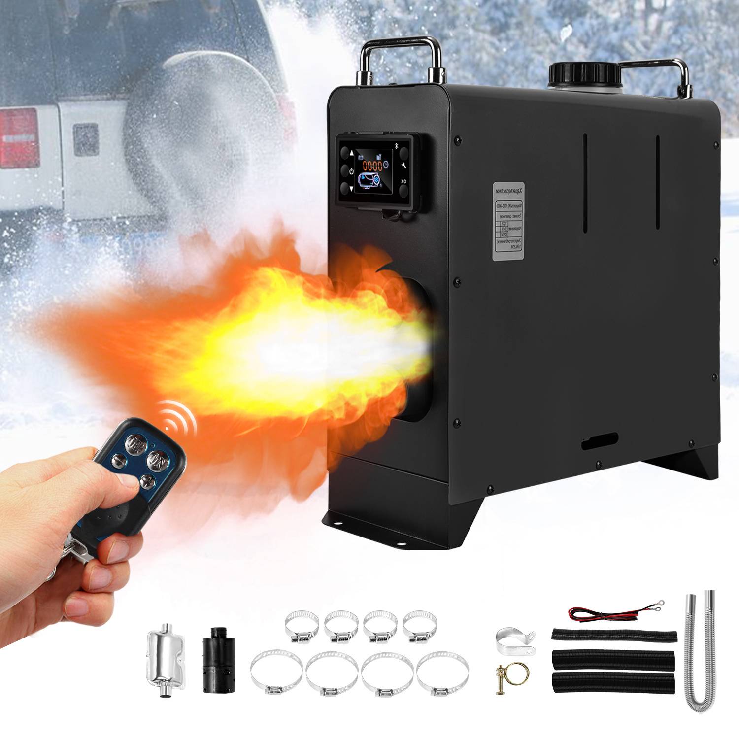 8KW Dieselheizung 12V/24V Standheizung Diesel mit Bluetooth APP Steuerung & Fernbedienung Diesel-Luftheizung mit 5L Tank Schnell Dieselheizung für