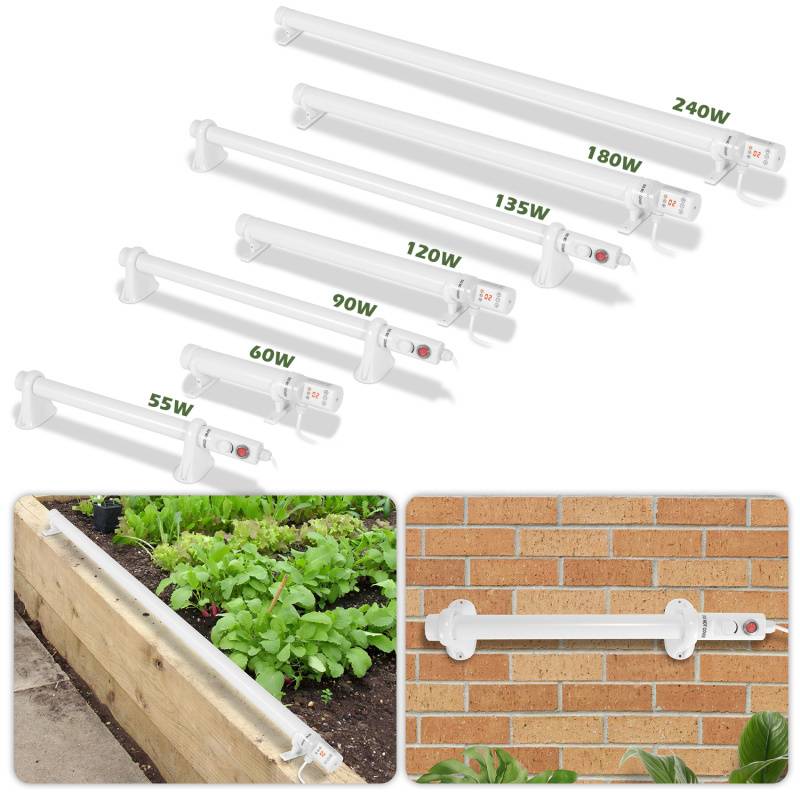 Elektrische Gewächshausheizung 240W Heizstab Stabheizung für Gewächshäuser Frostwächter 125 cm IP44