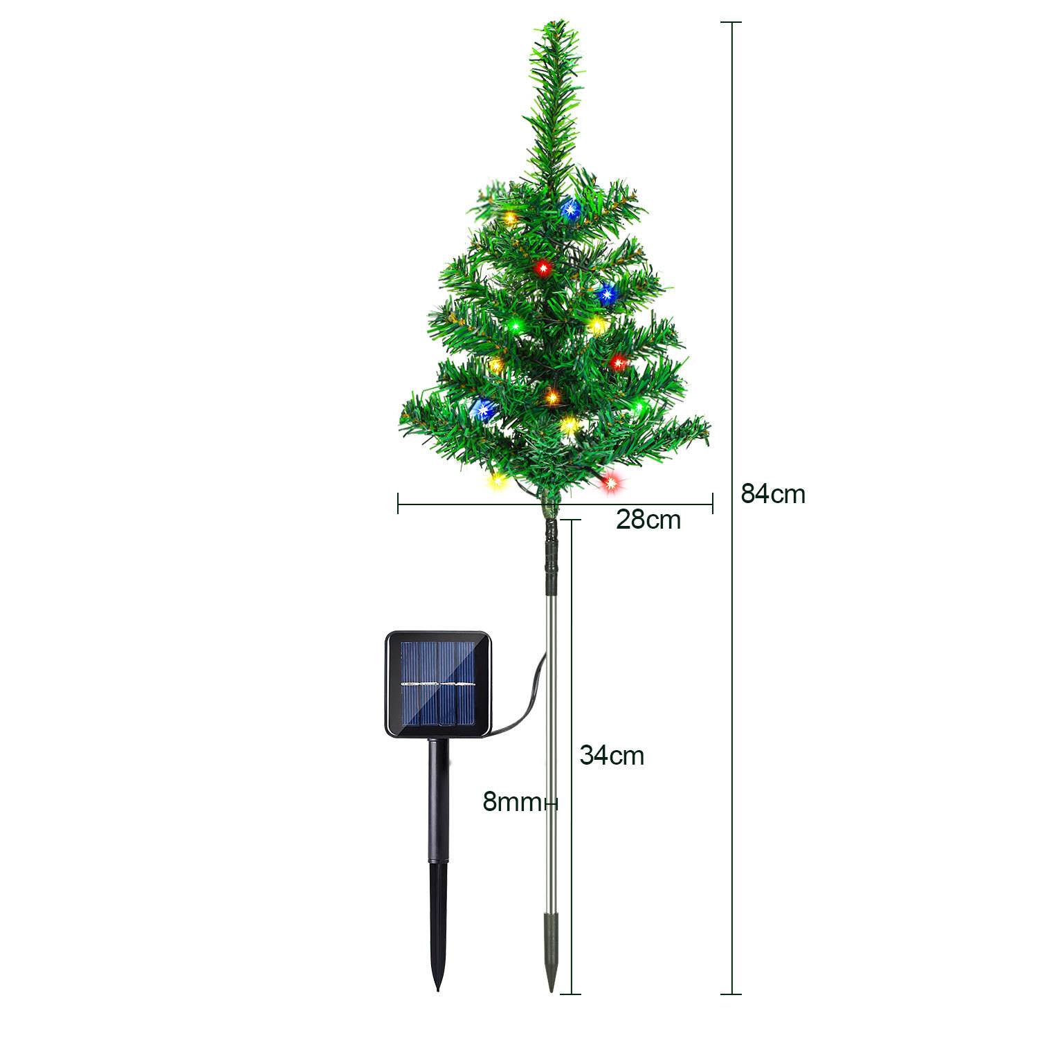 Solar Weihnachtsbaum Bodeneinstecklicht 1-zu-4 4W 8 Leuchtmodi