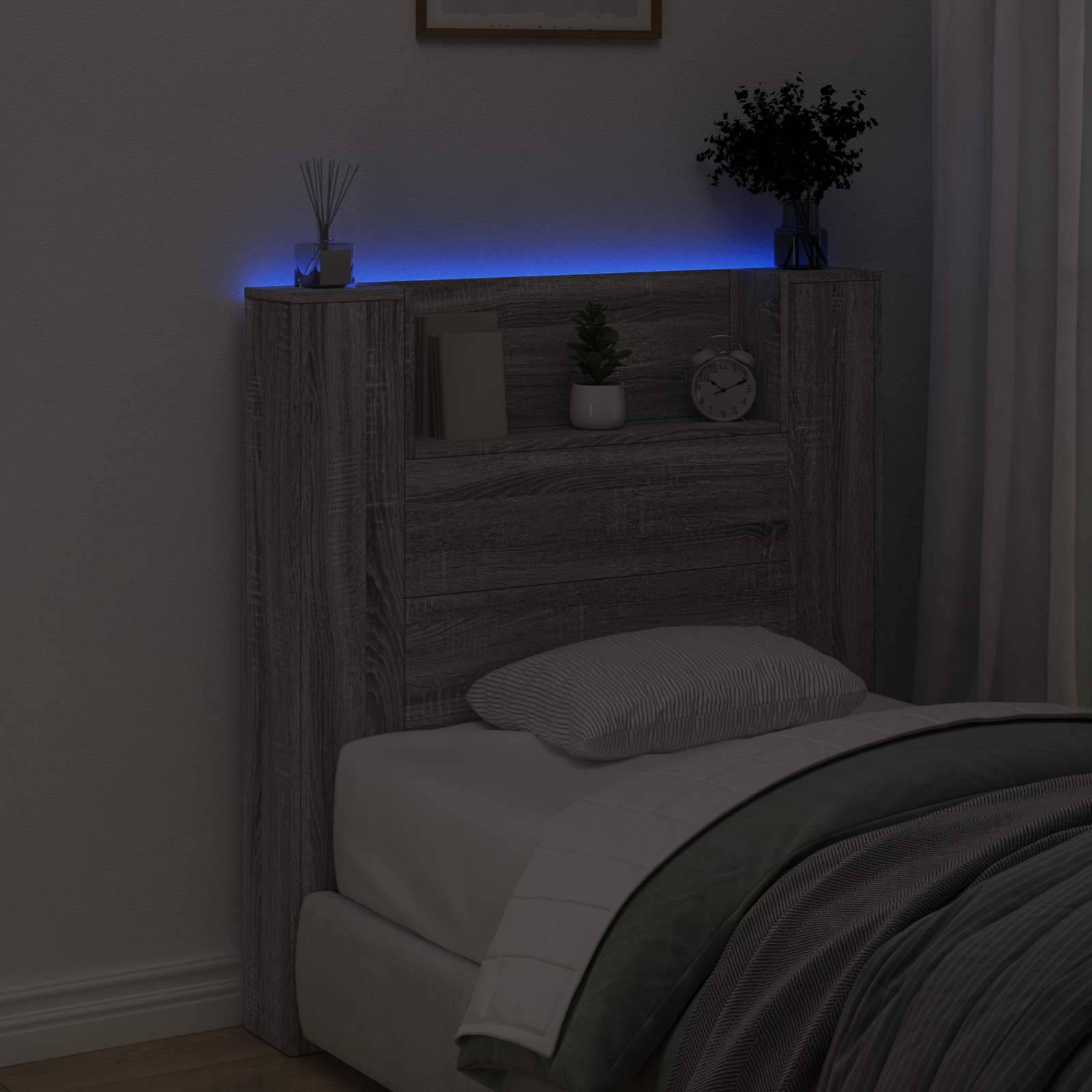 vidaXL Kopfteil Graues Sonoma 100 x 16,5 x 103,5 cm Holzwerkstoff