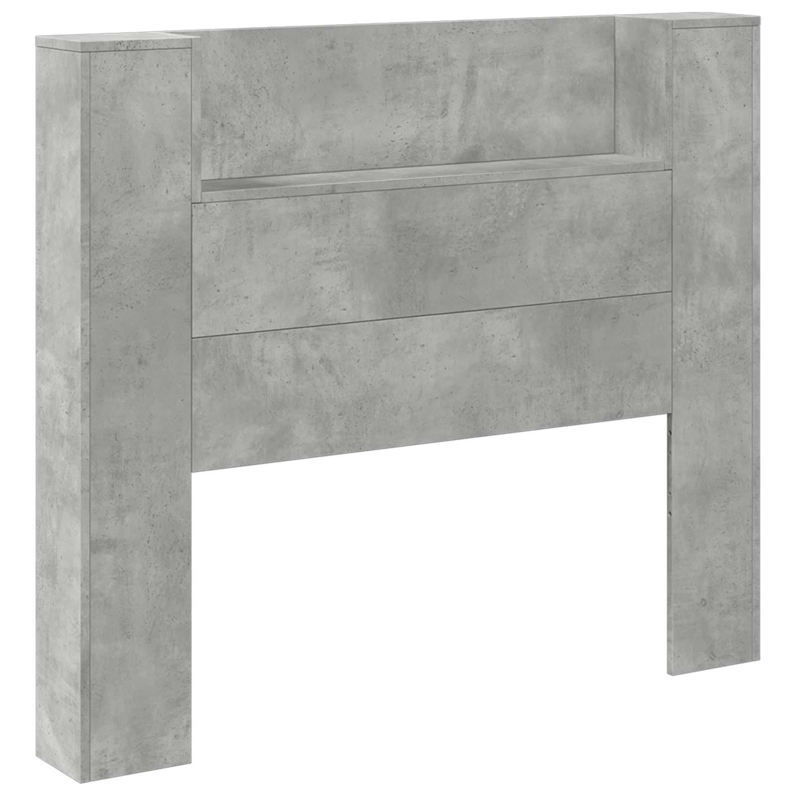 vidaXL Kopfteil Beton Grau 120 x 16,5 x 103,5 cm Holzwerkstoff