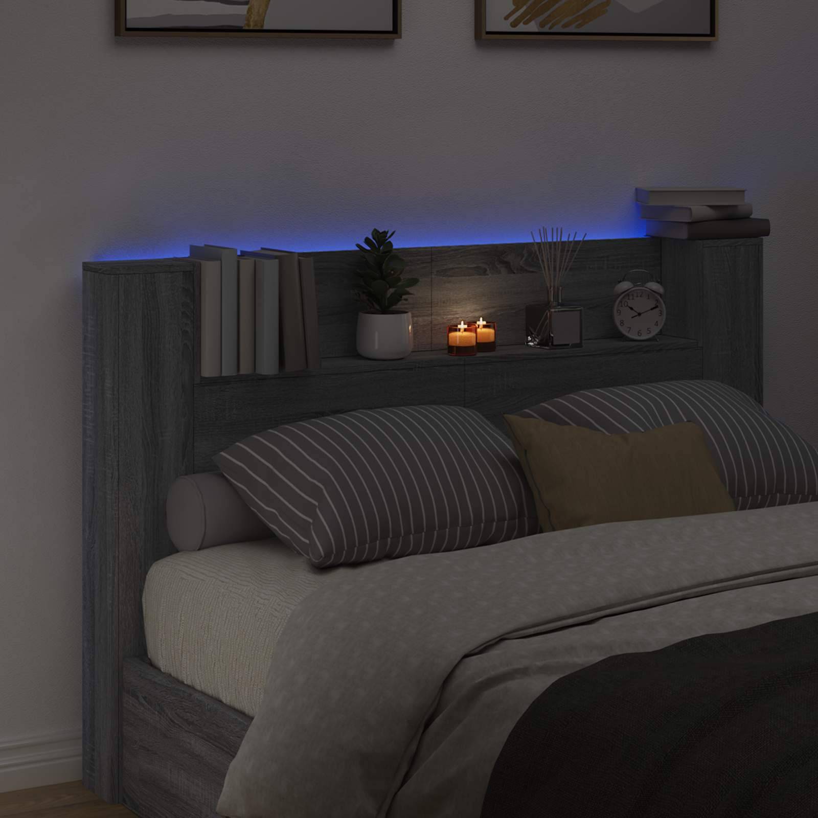 vidaXL Kopfteil Graues Sonoma 160 x 16,5 x 103,5 cm Holzwerkstoff