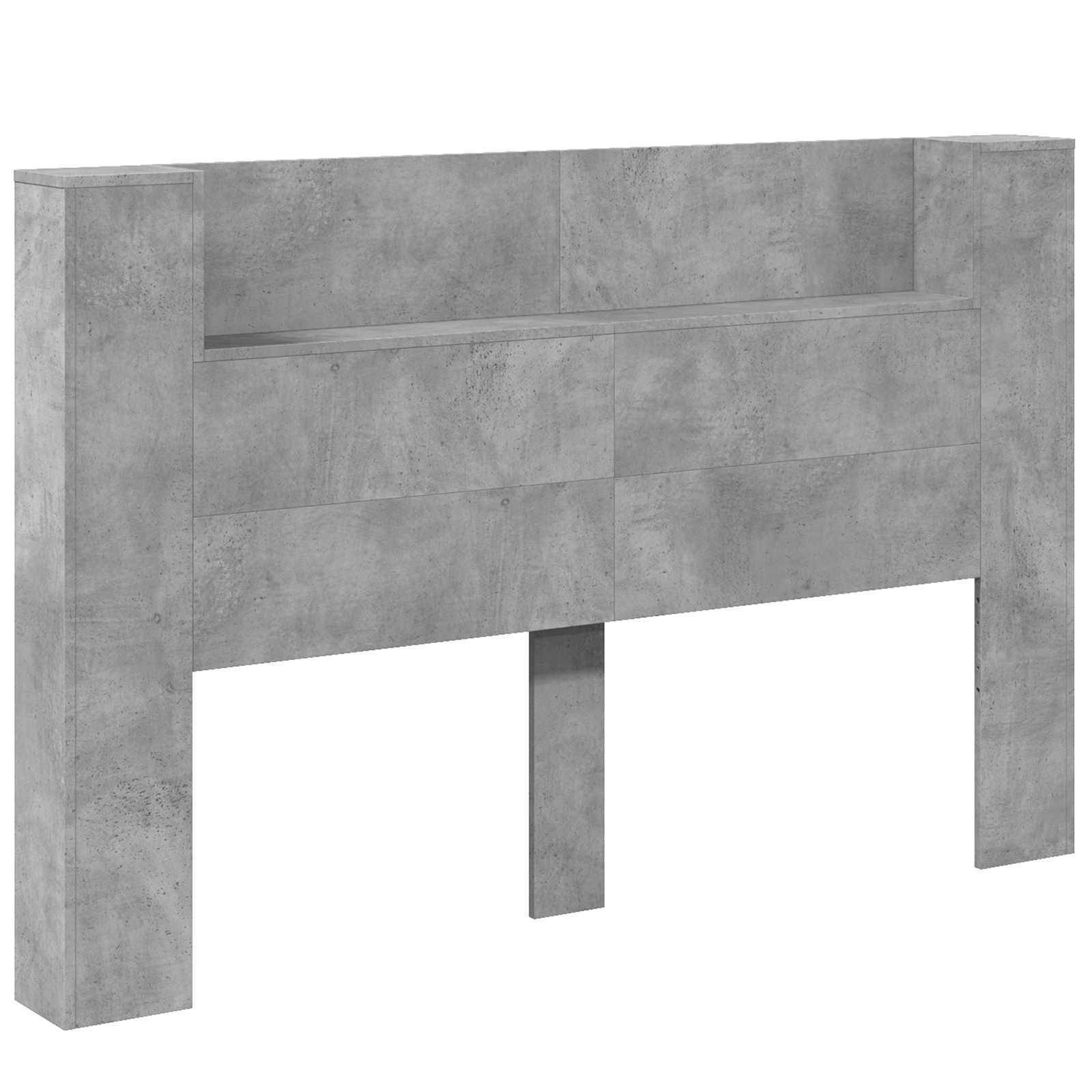 vidaXL Kopfteil Beton Grau 160 x 16,5 x 103,5 cm Holzwerkstoff