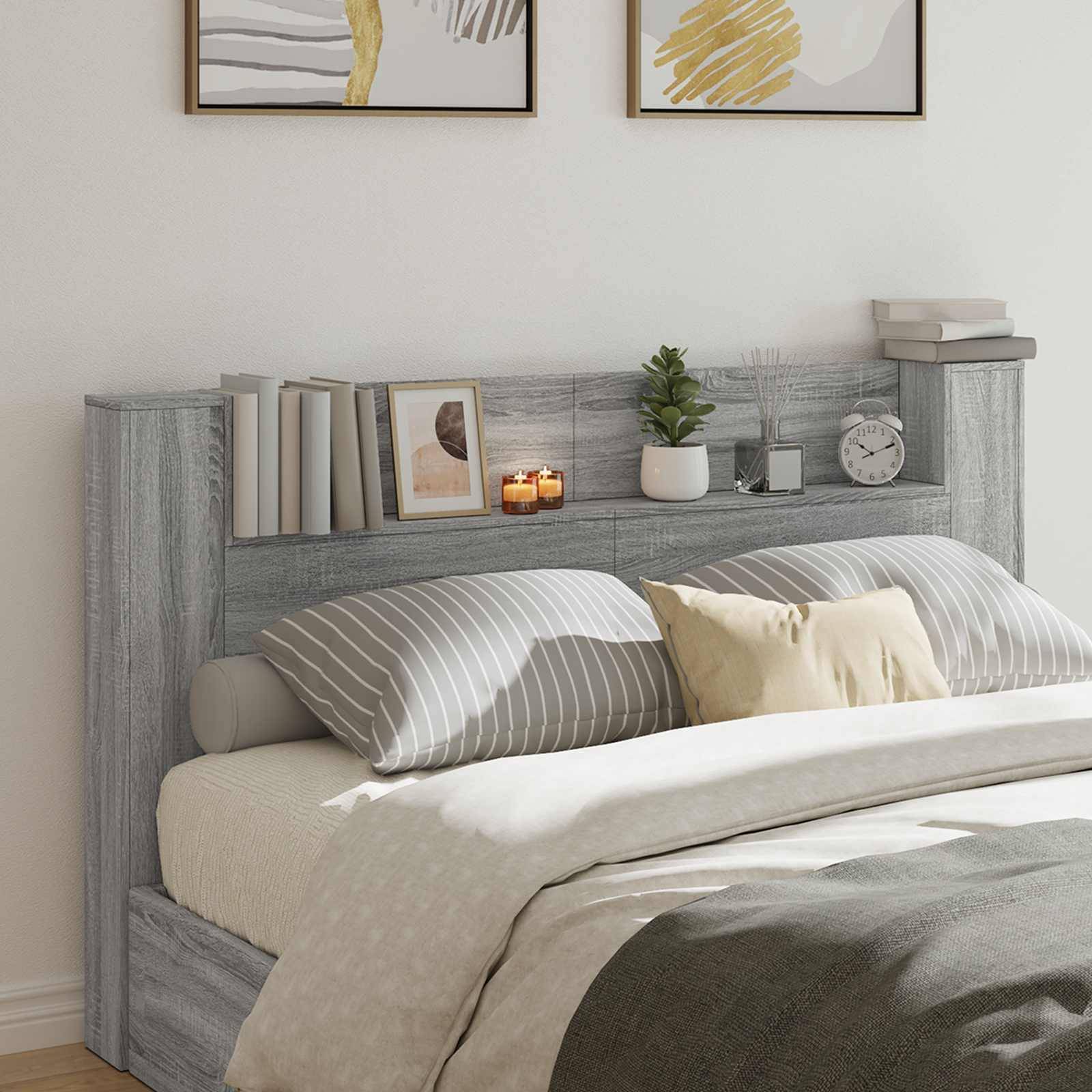vidaXL Kopfteil Graues Sonoma 180 x 16,5 x 103,5 cm Holzwerkstoff