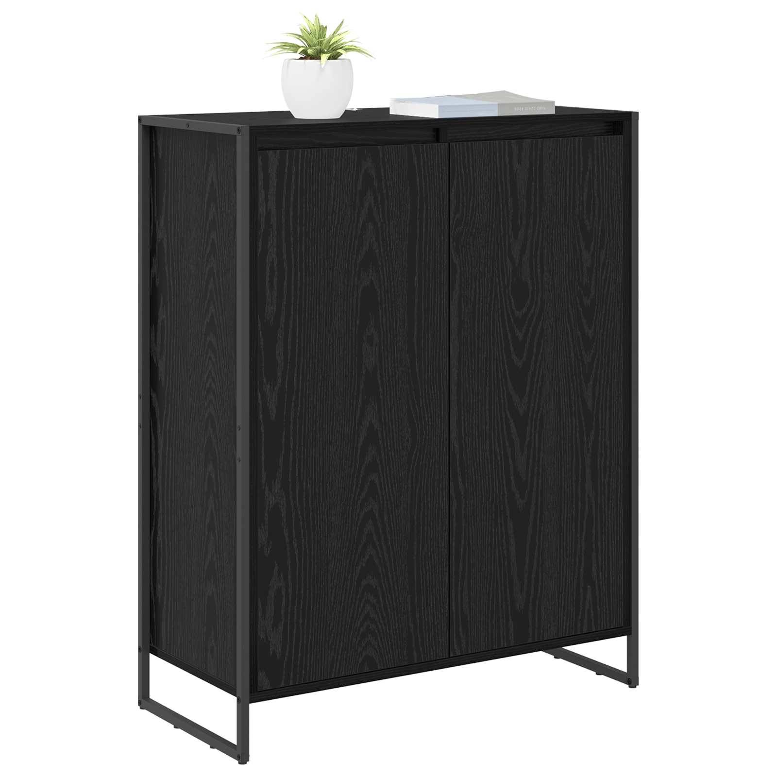 vidaXL Schuhschrank mit Speicher Schwarz Eichen-Optik 79 x 36 x 100 cm