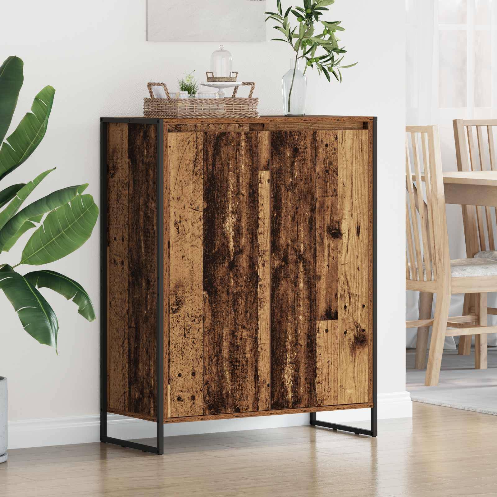 vidaXL Schuhschrank mit Tür Altholz 79 x 36 x 100 cm Holzwerkstoff