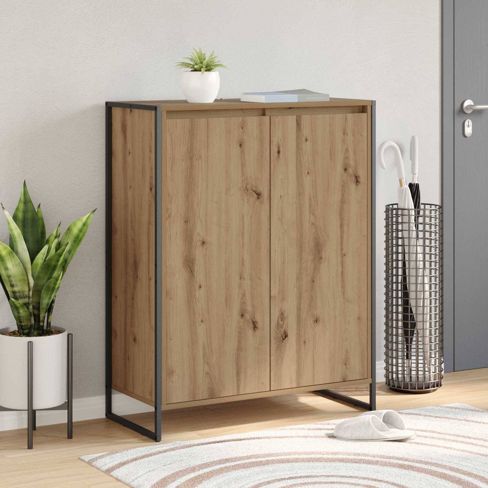 vidaXL Schuhschrank Kunsthandwerk Eiche 79 x 36 x 100 cm Holzwerkstoff