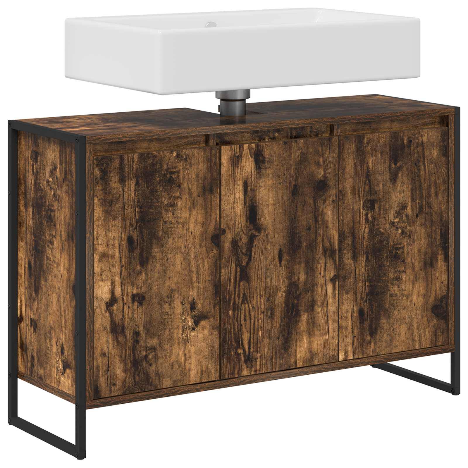 vidaXL Badezimmerschrank Raucharbe 90 x 30 x 60 cm Holzwerkstoff