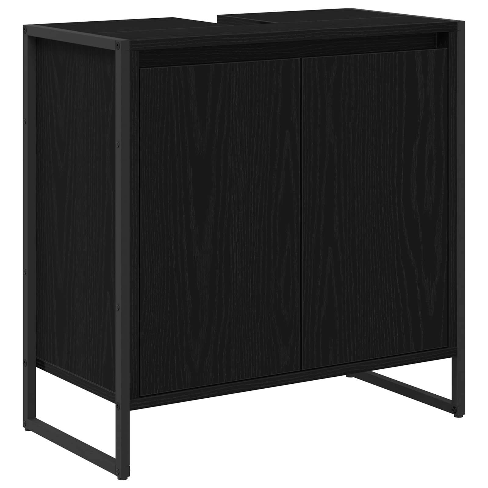 vidaXL Badezimmerschrank mit Tür Schwarz Eichen-Optik 60 x 30 x 60 cm