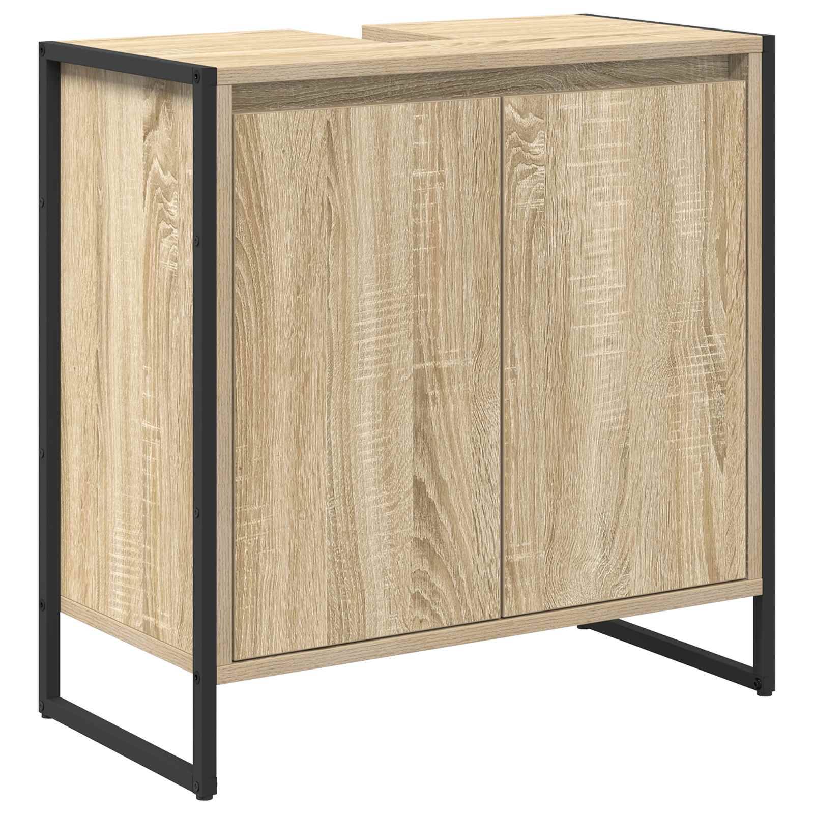 vidaXL Badezimmerschrank mit Tür Sonoma 60 x 30 x 60 cm Holzwerkstoff