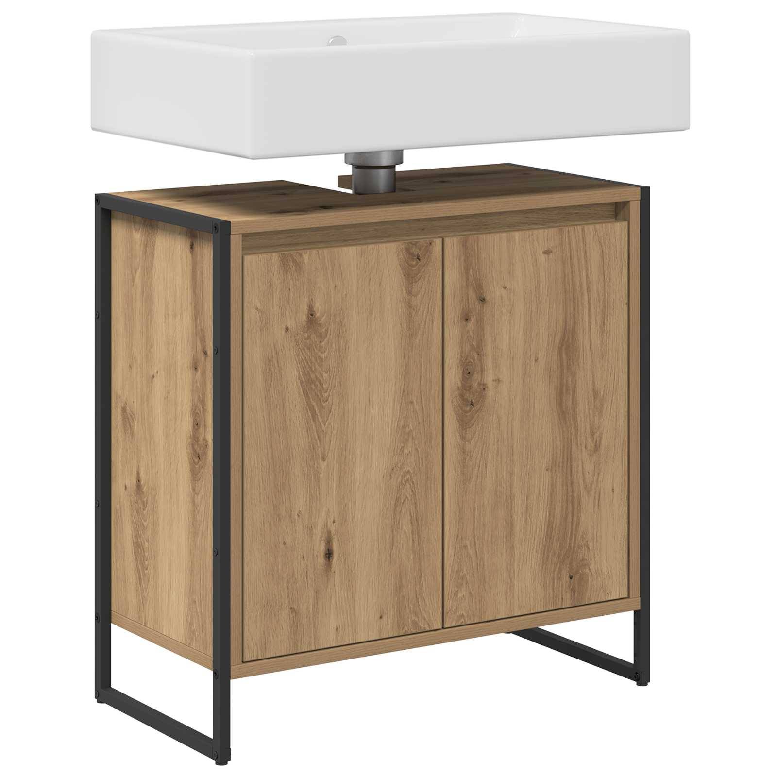 vidaXL Badezimmerschrank mit Tür Kunsthandwerk Eiche 60 x 30 x 60 cm