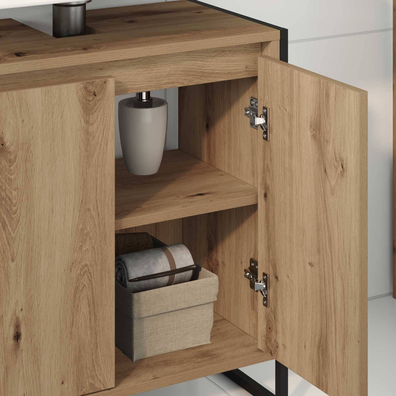 vidaXL Badezimmerschrank mit Tür Kunsthandwerk Eiche 60 x 30 x 60 cm