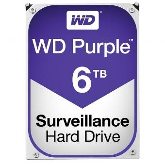 Western Digital - WD64PURZ - 6TB HDD WD Purple, - KAPAZITÄT: 6000 GB - DREHZAHL: 5640 U/min - CACHE: 256 MB