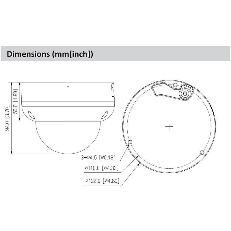 Dahua IPC-HDBW3849RP-ZS-IL-B IP-Kamera 4K T/N IR, 4K Ultra HDDome Kamera | Blickwinkel:114° - 32° (Objektiv-Brennweite