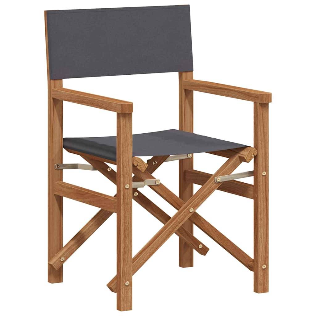 vidaXL Esszimmerstuhl Grau 56 x 54 x 87 cm Massivholz Teak
