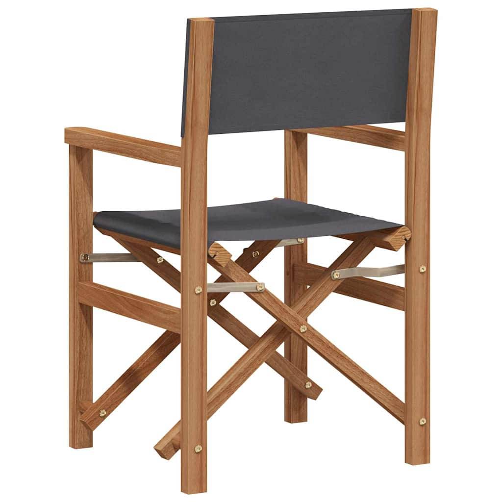 vidaXL Esszimmerstuhl Grau 56 x 54 x 87 cm Massivholz Teak