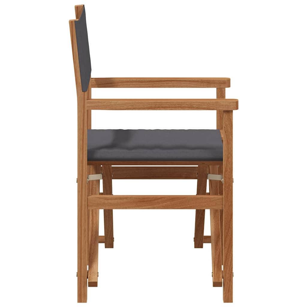 vidaXL Esszimmerstuhl Grau 56 x 54 x 87 cm Massivholz Teak
