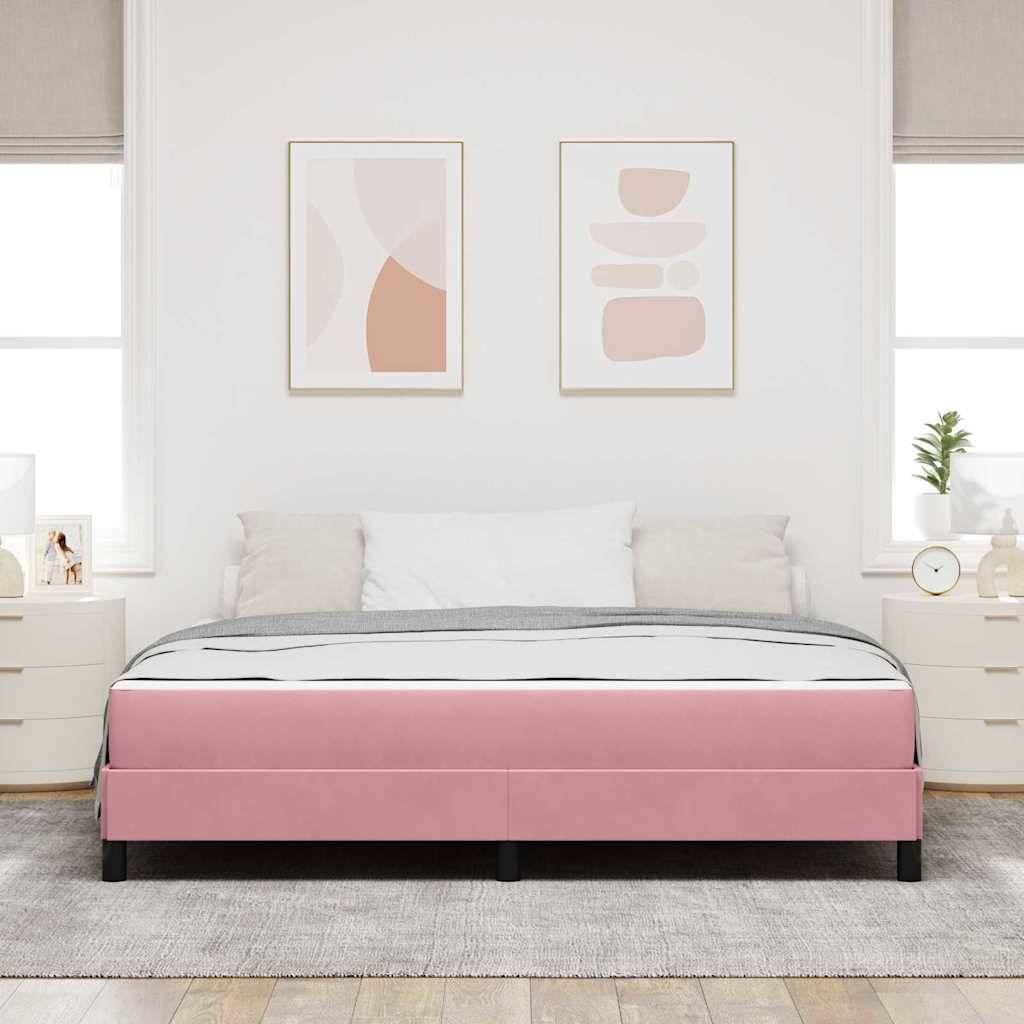 vidaXL Boxspringbett mit Matratze Rosa 180 x 200 cm Stoff
